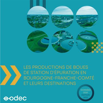 Aperçu du titre de la nouvelle publication de l'ODEC sur les productions de boues de station d'épuration en Bourgogne-Franche-Comté et leurs destinations