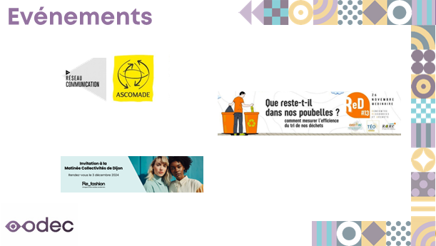 Visuel des 3 prochains événements conseillés par l'ODEC